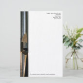 Metalen orgaanbuizen briefhoofd briefpapier (Staand voorkant)