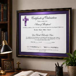 Metalen Paarse Ouderling Certificaat van Priesterw