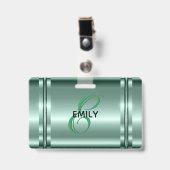 Metalen Pastelgroen Design Badge (Voorzijde met clip)
