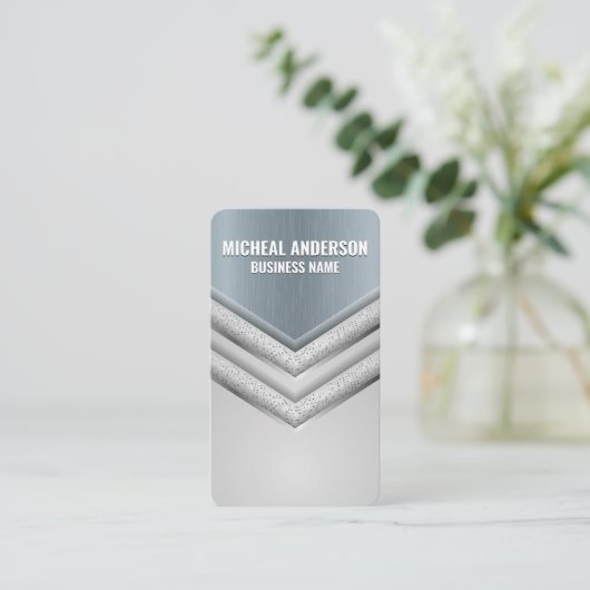 Metalen pijlen achtergrond visitekaartje (Staand voorkant)