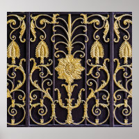 Metalen poort, ingewikkeld patroonontwerp.