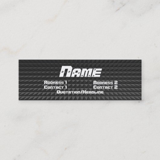 Metalen profielkaart mini visitekaartje (Voorkant)