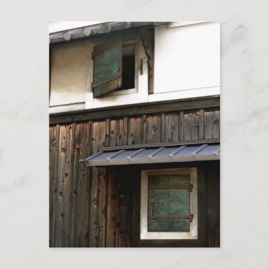 Metalen ramen op Oud Japans Huis Briefkaart (Voorkant)