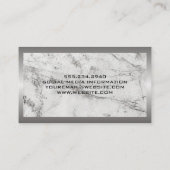 Metalen rand | Marmeren achtergrond Visitekaartje (Achterkant)