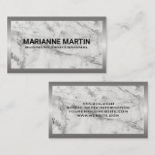 Metalen rand | Marmeren achtergrond Visitekaartje (Voorkant / Achterkant)