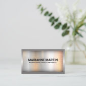 Metalen rand | Metalen geborstelde achtergrond Visitekaartje (Staand voorkant)