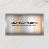 Metalen rand | Metalen geborstelde achtergrond Visitekaartje (Voorkant)