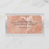 Metalen rand | Oranje marmeren plaat Visitekaartje (Achterkant)