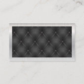 metalen rand | Zwarte gestoffeerde achtergrond Visitekaartje (Achterkant)