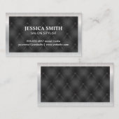 metalen rand | Zwarte gestoffeerde achtergrond Visitekaartje (Voorkant / Achterkant)