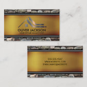 Metalen Residentieel Dak Logo | Stenen Muur  Visitekaartje (Voorkant / Achterkant)