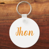 Metalen ring sleutelhanger met naam jhon (Voorkant)