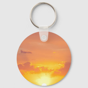 Metalen ring sleutelhanger zonsondergang en wolk
