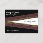 Metalen rits mode visitekaartje (Voorkant)