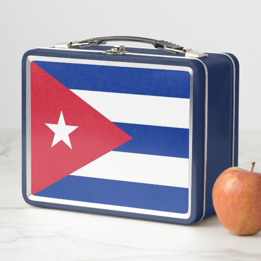 Metalen Roestvrij Lunchbox met Cuba vlag (In situ)