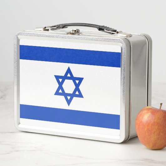 Metalen Roestvrij Lunchbox met Israël vlag (In situ)