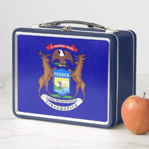 Metalen Roestvrij Lunchbox met Michigan vlag