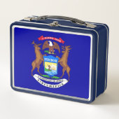 Metalen Roestvrij Lunchbox met Michigan vlag (Voorkant)