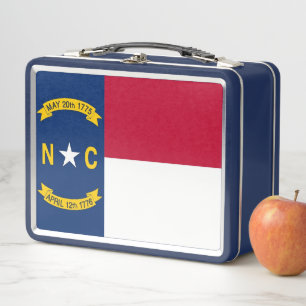 Metalen Roestvrij Lunchbox met North Carolina vlag