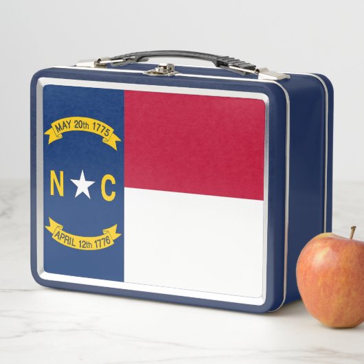 Metalen Roestvrij Lunchbox met North Carolina vlag (In situ)