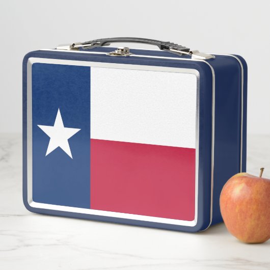 Metalen Roestvrij Lunchbox met Texas State vlag (In situ)