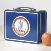 Metalen Roestvrij Lunchbox met Virginia State vlag (In situ)
