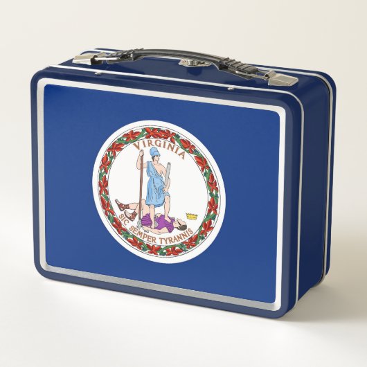 Metalen Roestvrij Lunchbox met Virginia State vlag (Achterkant)