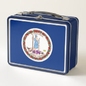 Metalen Roestvrij Lunchbox met Virginia State vlag (Voorkant)