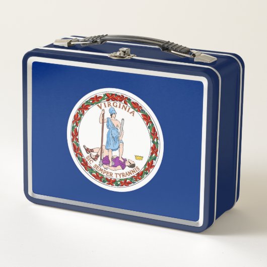 Metalen Roestvrij Lunchbox met Virginia State vlag (Voorkant)