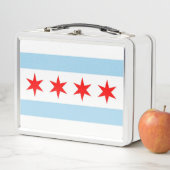 Metalen Roestvrij Lunchbox met vlag van Chicago (In situ)