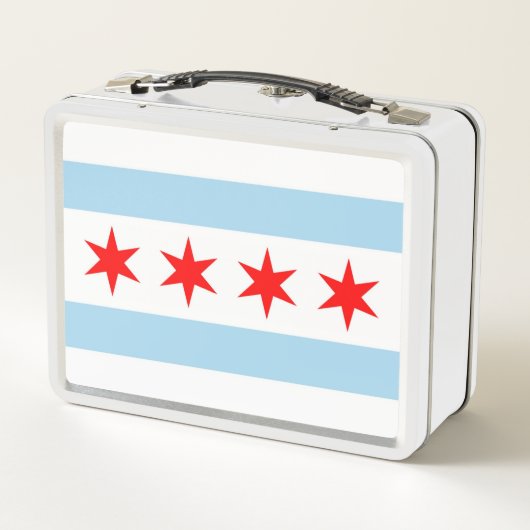 Metalen Roestvrij Lunchbox met vlag van Chicago (Achterkant)