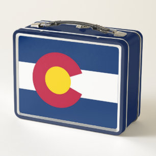 Metalen Roestvrij Lunchbox met vlag van Colorado