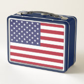 Metalen Roestvrij Lunchbox met vlag van de VS (Achterkant)