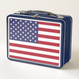 Metalen Roestvrij Lunchbox met vlag van de VS