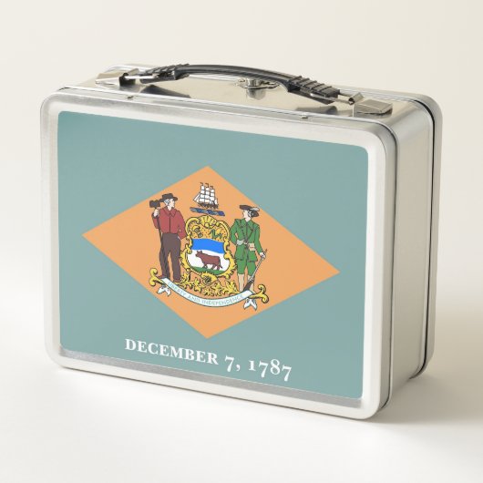 Metalen Roestvrij Lunchbox met vlag van Delaware (Achterkant)