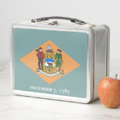 Metalen Roestvrij Lunchbox met vlag van Delaware (In situ)