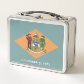 Metalen Roestvrij Lunchbox met vlag van Delaware (Voorkant)
