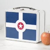 Metalen Roestvrij Lunchbox met vlag van Indianapol (In situ)