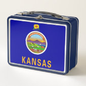 Metalen Roestvrij Lunchbox met vlag van Kansas (Voorkant)