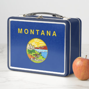 Metalen Roestvrij Lunchbox met vlag van Montana