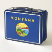 Metalen Roestvrij Lunchbox met vlag van Montana (Achterkant)