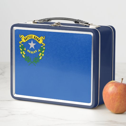 Metalen Roestvrij Lunchbox met vlag van Nevada (In situ)