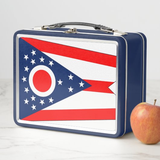 Metalen Roestvrij Lunchbox met vlag van Ohio (In situ)