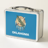 Metalen Roestvrij Lunchbox met vlag van Oklahoma (Achterkant)
