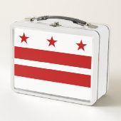 Metalen Roestvrij Lunchbox met Washington DC vlag (Voorkant)