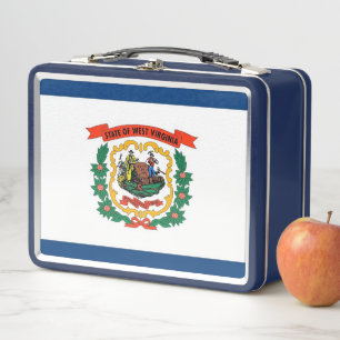 Metalen Roestvrij Lunchbox met West Virginia vlag