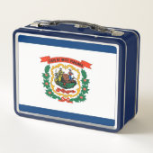 Metalen Roestvrij Lunchbox met West Virginia vlag (Achterkant)
