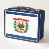 Metalen Roestvrij Lunchbox met West Virginia vlag (Voorkant)