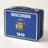 Metalen Roestvrij Lunchbox met Wisconsin vlag (Achterkant)