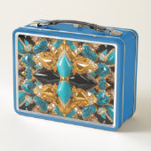 Metalen Roestvrije Lunchbox met Bahama's Kleuren (Achterkant)